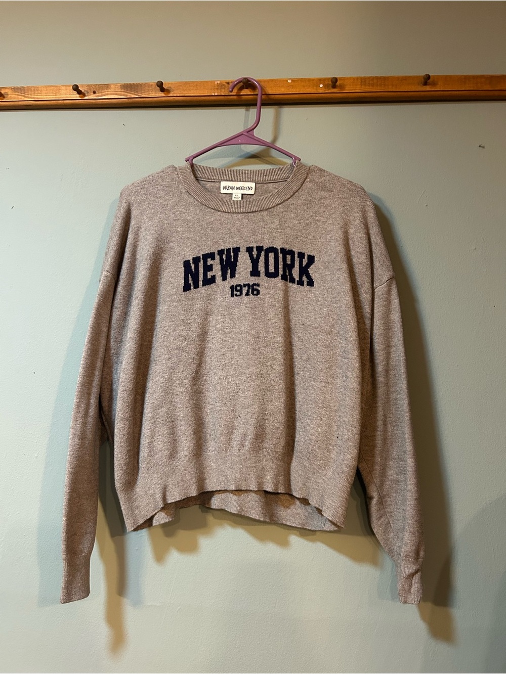 Women's New York 1976 Crewneck Sweater - Light Taupe